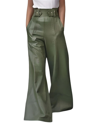 Women's Faux Leather Wide Leg Pants High Waisted Loose Long Trousers -, Leather Pants , Drestiny , Australia, Black, Casual Pants, Dress Pants, FR, Green, L, Leather Pants, M, New Zealand, S, United Kingdom, United States, Wine Red, XL, XXL , Drestiny , www.shopdrestiny.com
